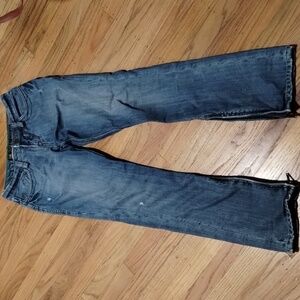 Vintage Odyn low rise straight leg jeans w jeans at pant edge Sz 28 Very unique!